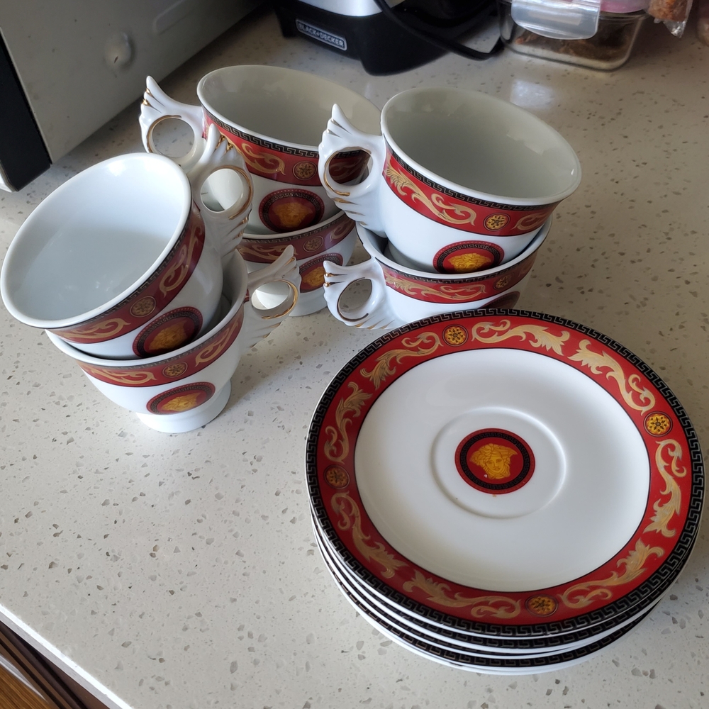 Versace Home Red and Gold Dinnerware Set